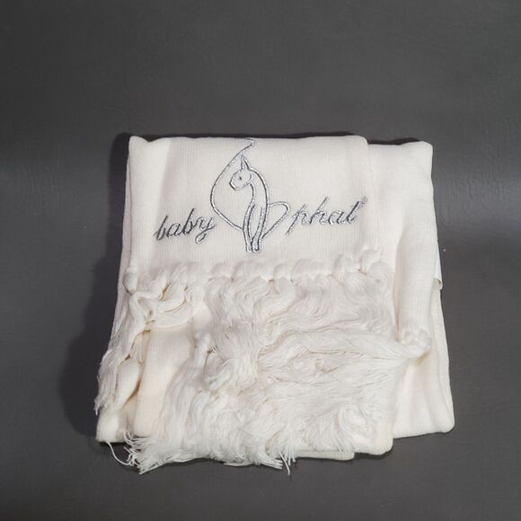 Baby Phat Scarf Y2K Vintage Silver Cat Winter Outdoor Classic Hip Hop Urban - Picture 1 of 10